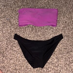 Forever 21, Magenta and Black Padded Bikini Set, NEVER WORN, size small